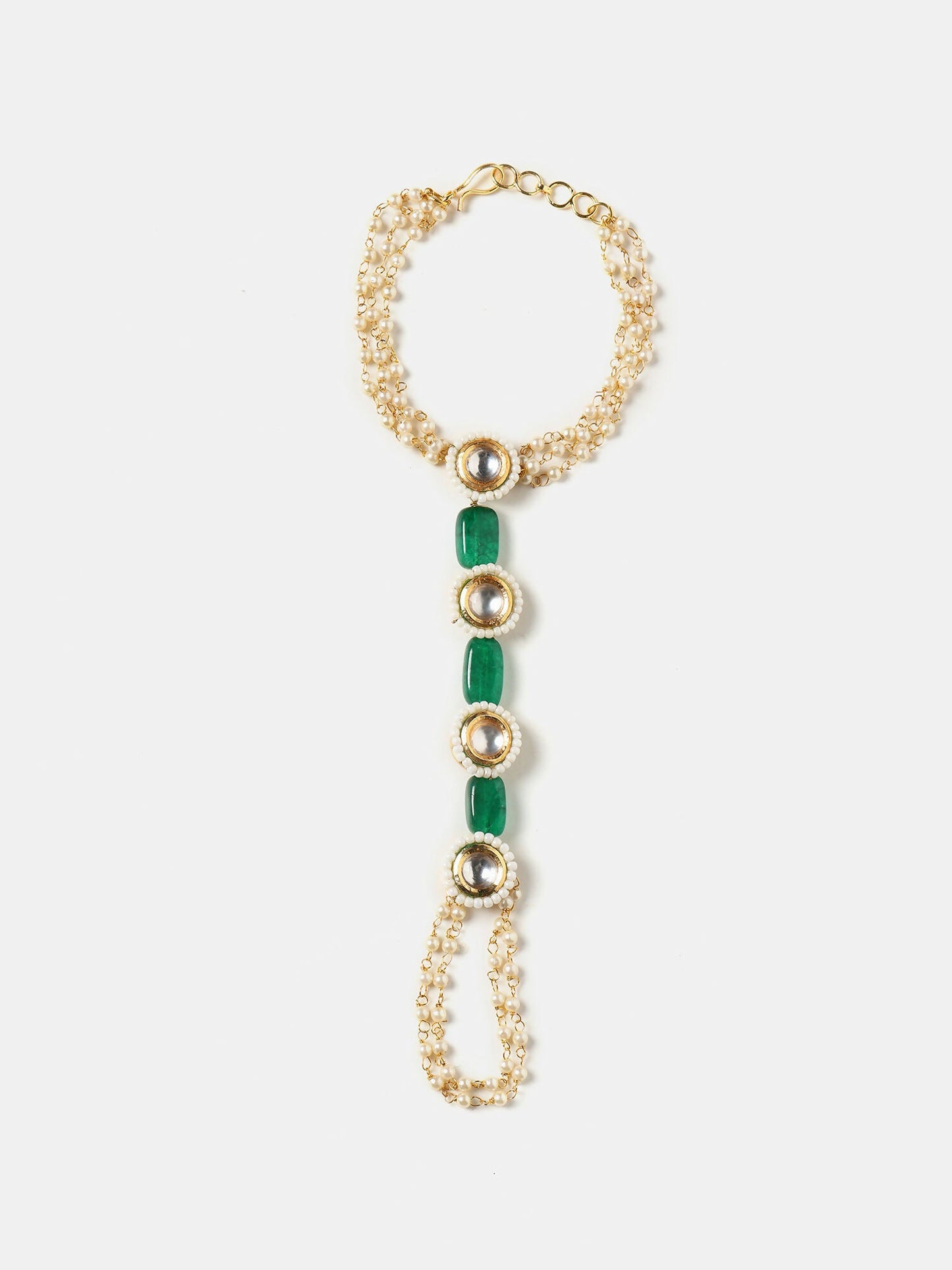 Ruby Raang Emerald Pearl Hand Harness