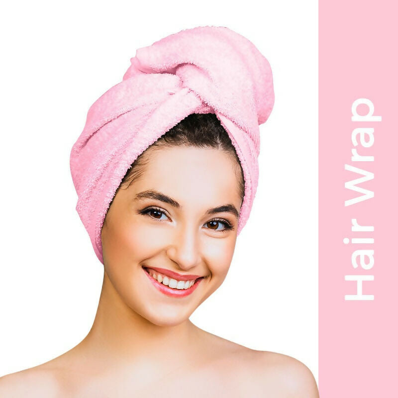 Nykaa Naturals Microfiber Hair Wrap for Frizz Free & Shiny Hair - Pink