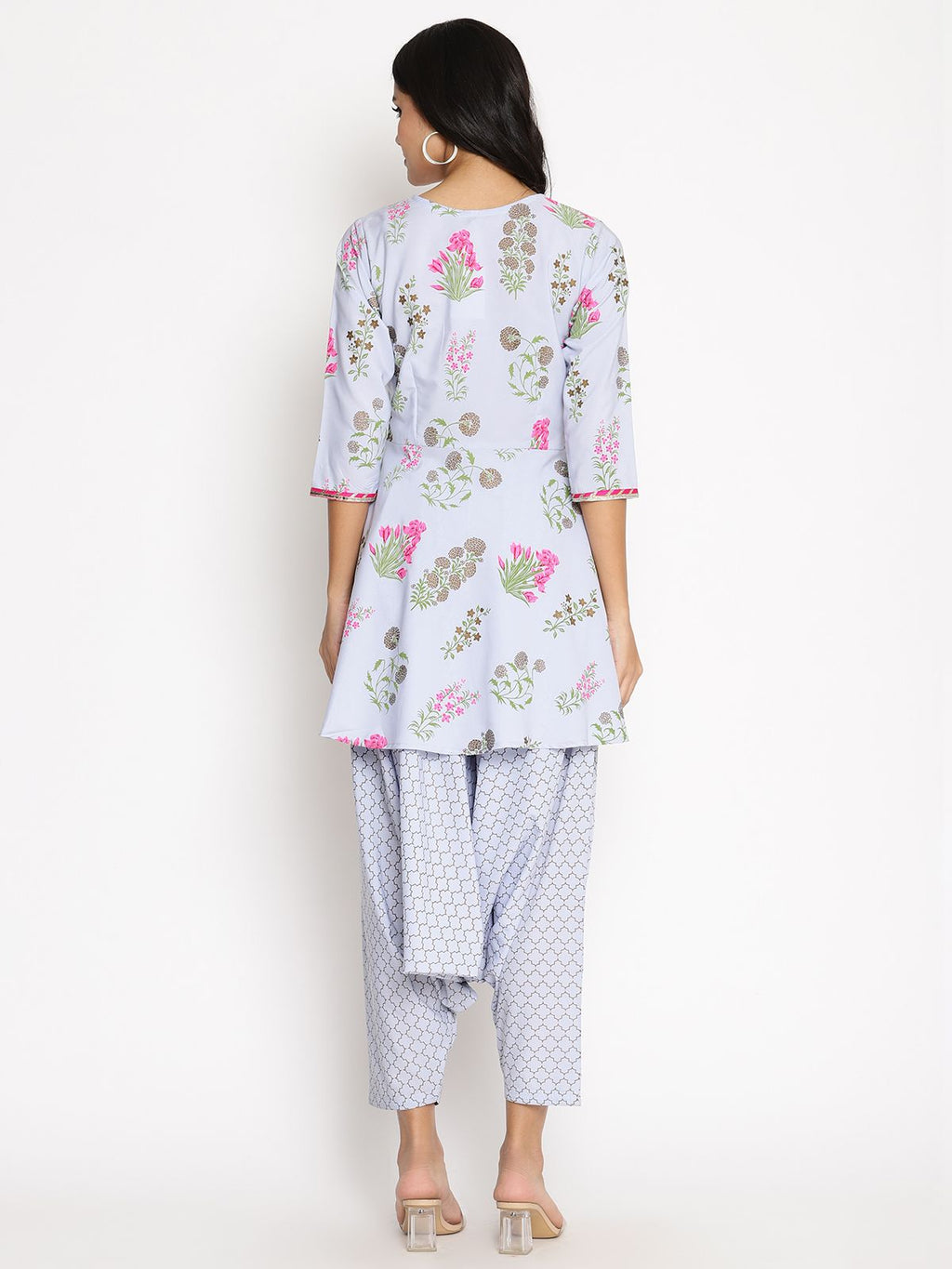 Ahalyaa Crepe Printed Top With Harem Pant