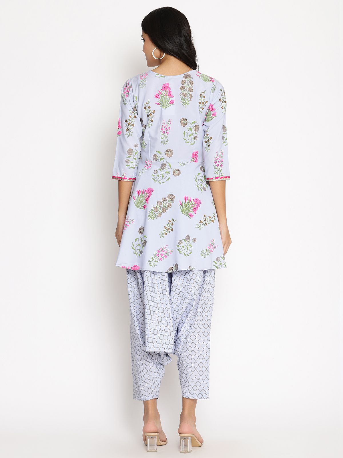 Ahalyaa Crepe Printed Top With Harem Pant