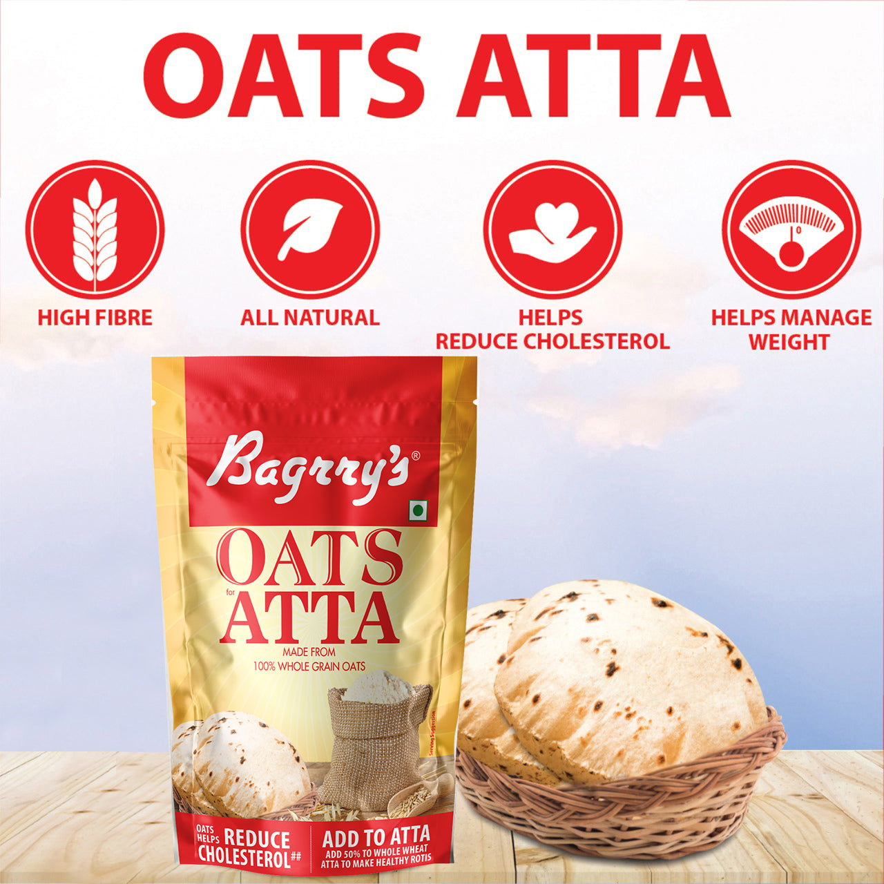 Bagrry's Oat Atta - 300 gms (pack of 2)