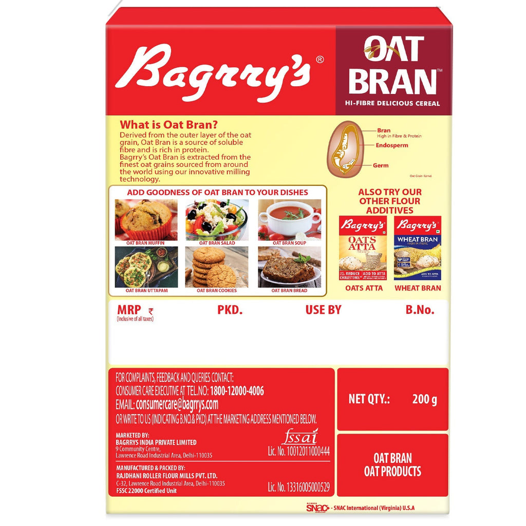 Bagrry's Oat Bran - 200 gms