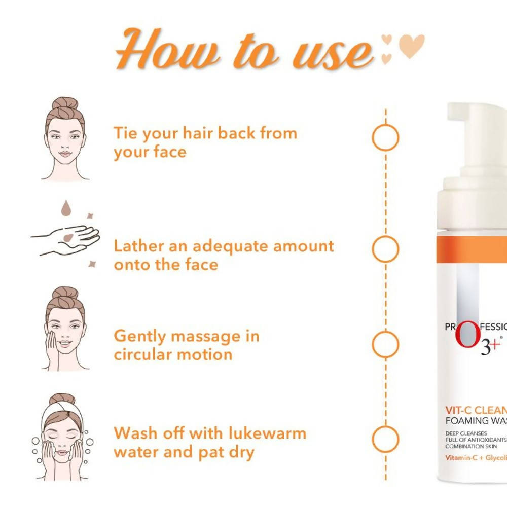Professional O3+ Vitamin-C Cleanser Foaming Wash - 120 ml