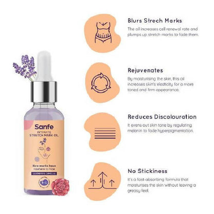 Sanfe Intimate Stretch Mark Oil And Refirm Breast Toning Oil