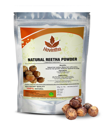 Havintha Amla, Reetha, Shikakai Powder - Combo Pack of 3 for Healthy Hair - Each 100 gms