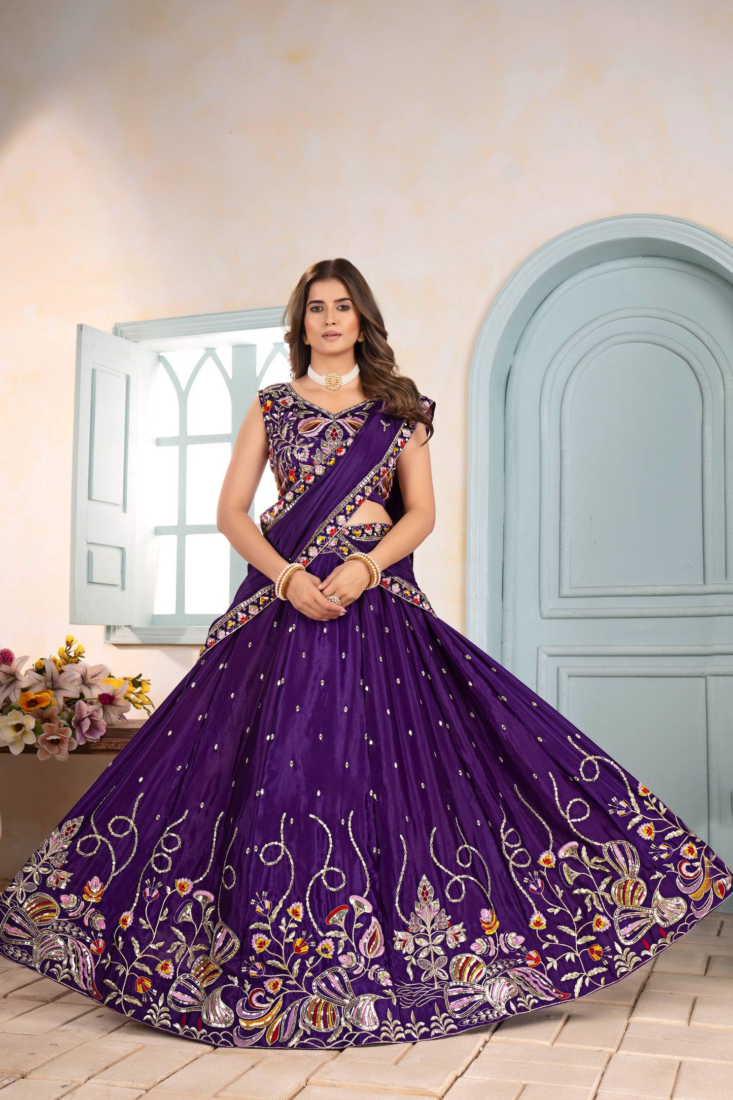 Lehenga Mart Designer Bollywood Style Wedding Wear Lehenga Choli - Purple