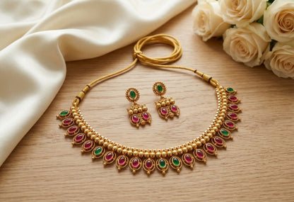 Jewel City Multicolor South Indian Temple Jewelry Set