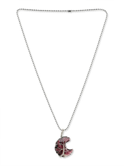 Women's Silver-Toned Purple Silver-Plated Handcrafted Chain - Ruby Raang