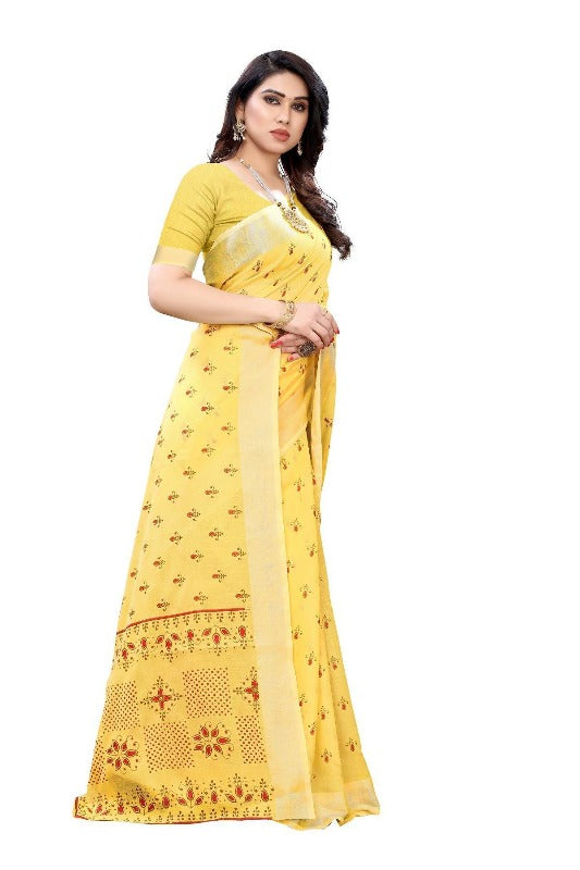 Vamika Yellow Chanderi Designer Saree (DIYA YELLOW)