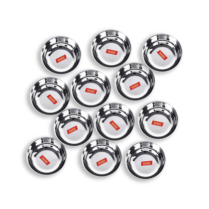Sumeet Stainless Steel Heavy Gauge Solid Bowl Wati Set with Mirror Finish
