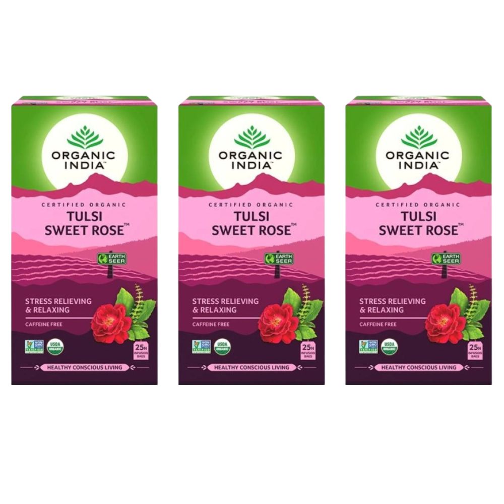 Organic India Tulsi Sweet Rose 25 Tea Bags