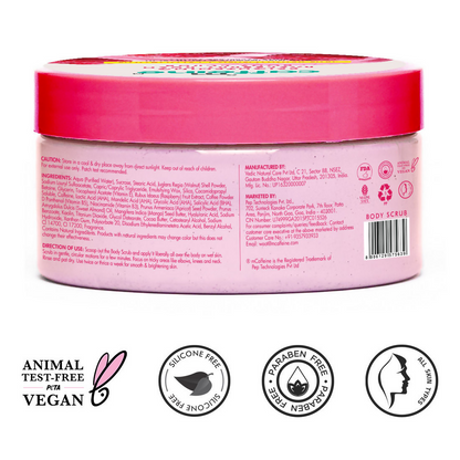 mcaffeine Brightening Raspberry Rush Body Scrub Removes Tan & Brightens Skin