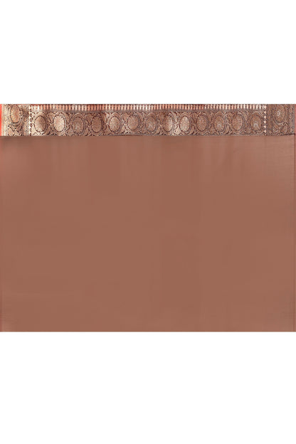 Joban Fashion Coco Brown Banarasi Soft Pure Handloom Banarasi Silk Saree