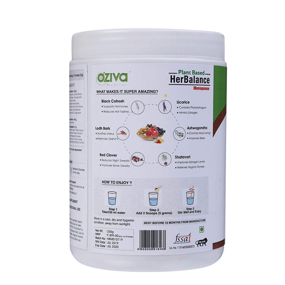 OZiva Plant Based HerBalance 8 Per & Post Herbs