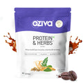 OZiva Protein & Herbs for Men (Cafe Mocha) I Muscle Building, Stamina & Recovery | Clean Protein, Shatavari, Green Tea I No Added Sugar, 2lbs (907 gm)