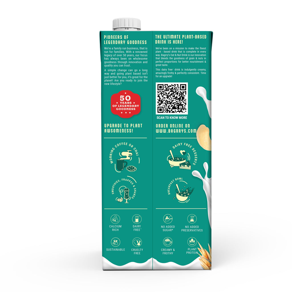 Bagrry's Plant Based Oat + Nut Drink - 1 Liter