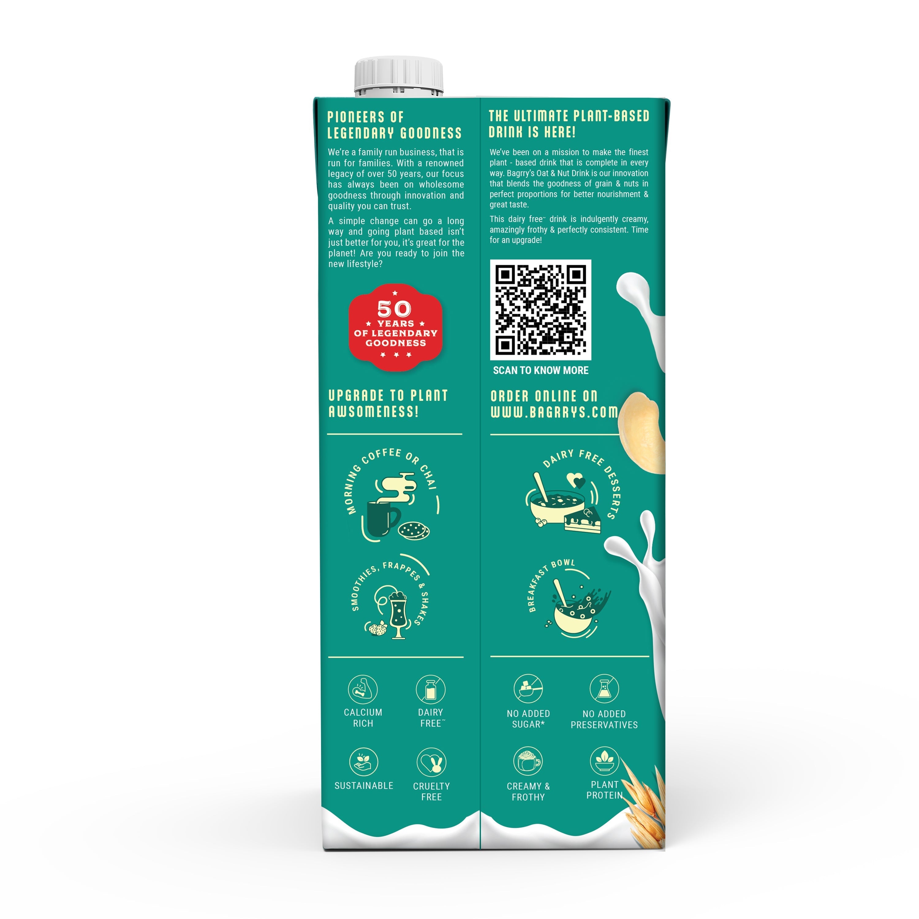 Bagrry's Plant Based Oat + Nut Drink - 1 Liter