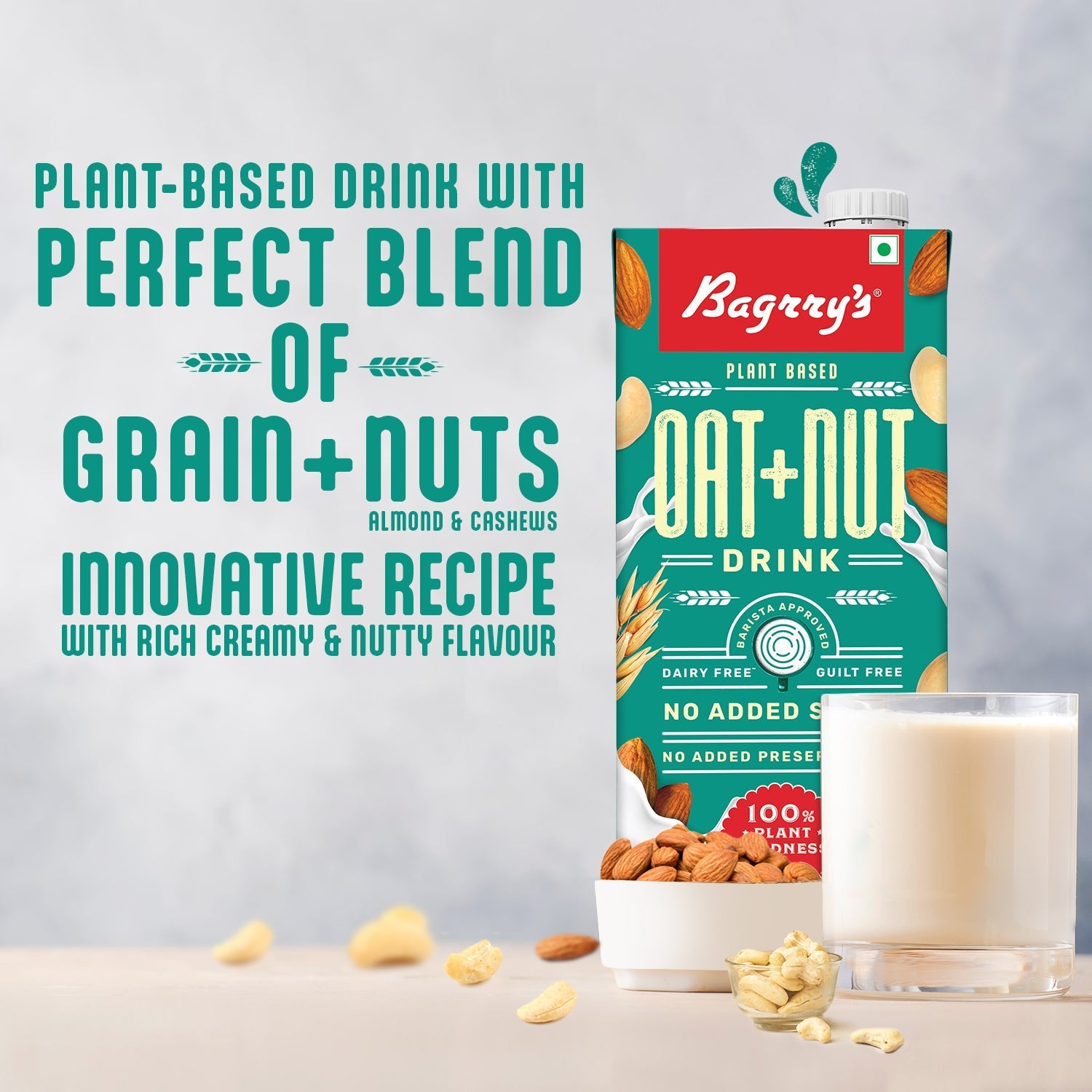 Bagrry's Plant Based Oat + Nut Drink - 1 Liter
