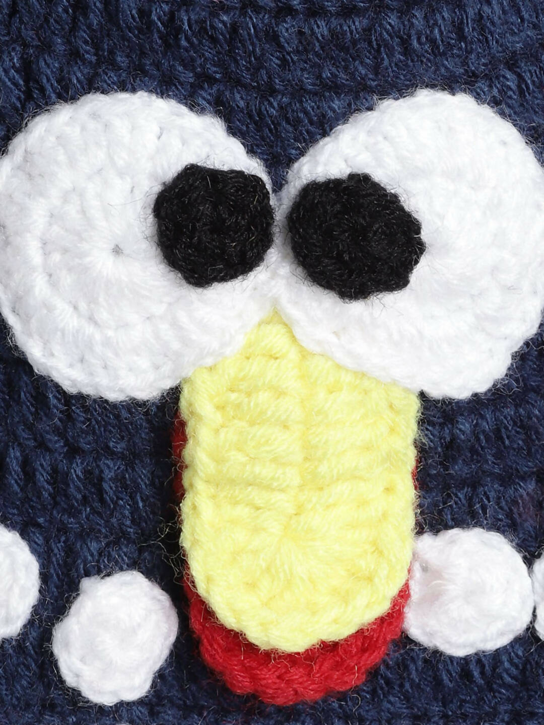 Chutput Kids Woollen Hand Knitted Owl Detailed Cap - Blue