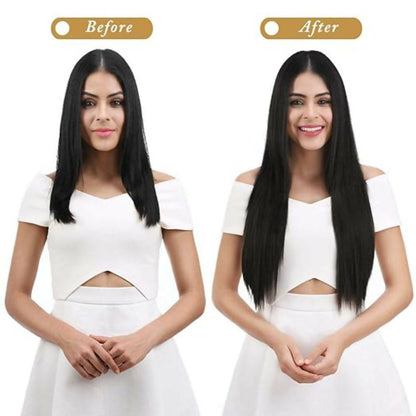 Bronson Professional 24 Clip-In Hair Extensions Dark Brown Straight Hair - Volume - 2