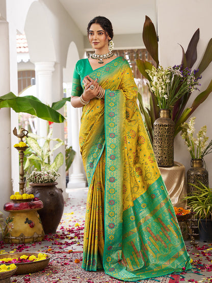 Anaita Olive Silk Woven Saree With Blouse