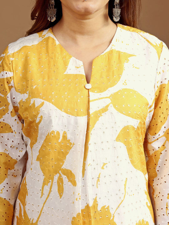Tikhi Imli Floral Printed Round Neck Tunic With Trousers
