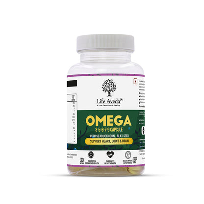 Life Aveda Omega 3-5-6-7-9 Capsules - 30 Softgels