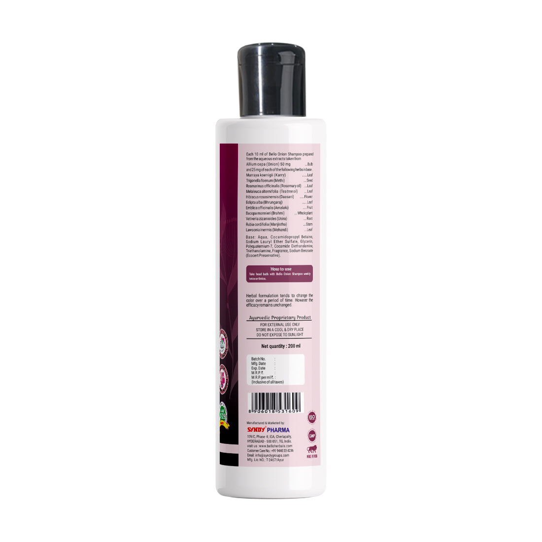 Bello Herbals Onion Shampoo - 200 ml