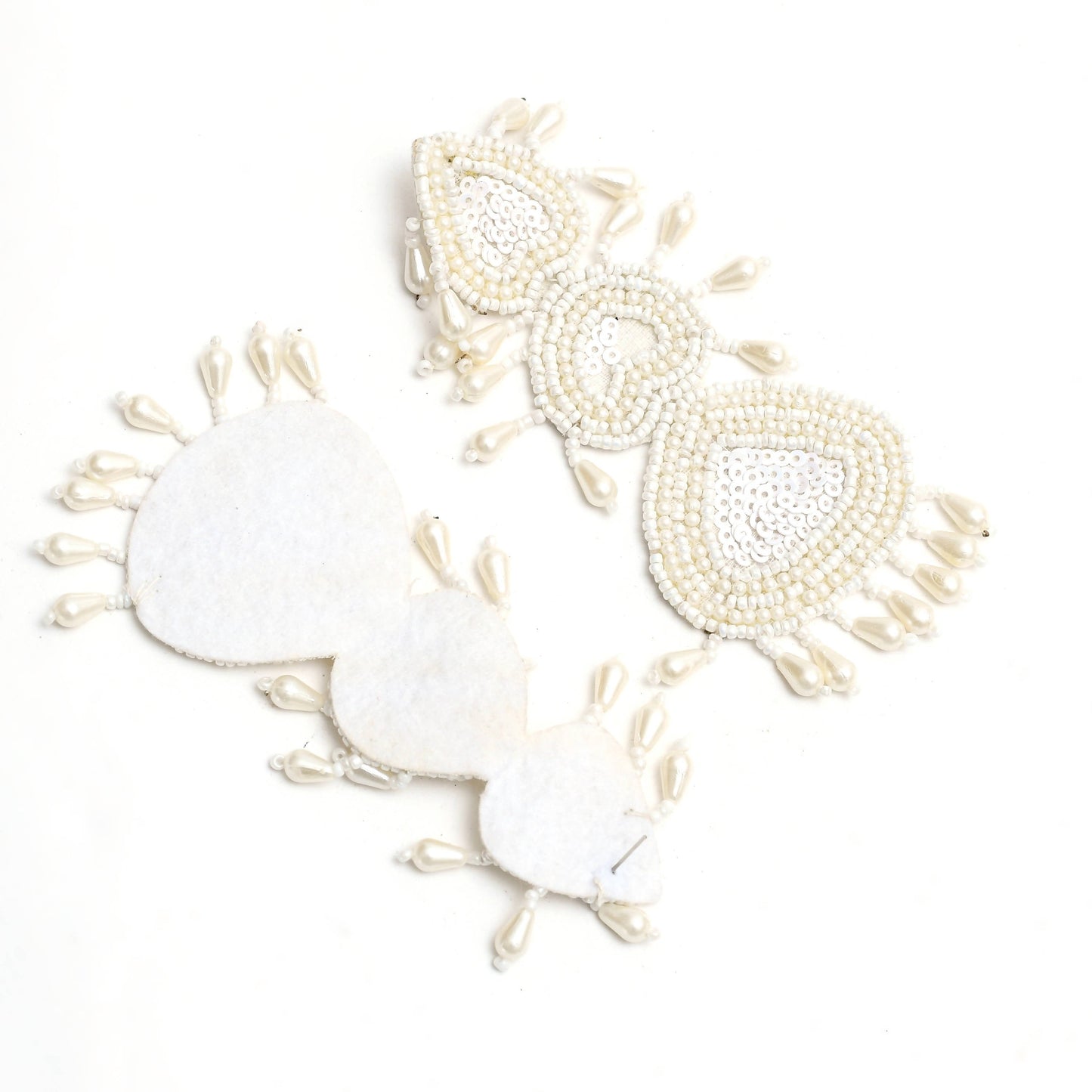 Mominos Fashion Johar Kamal Handicraft Off White Pearls Earrings