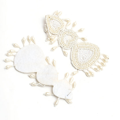 Mominos Fashion Johar Kamal Handicraft Off White Pearls Earrings