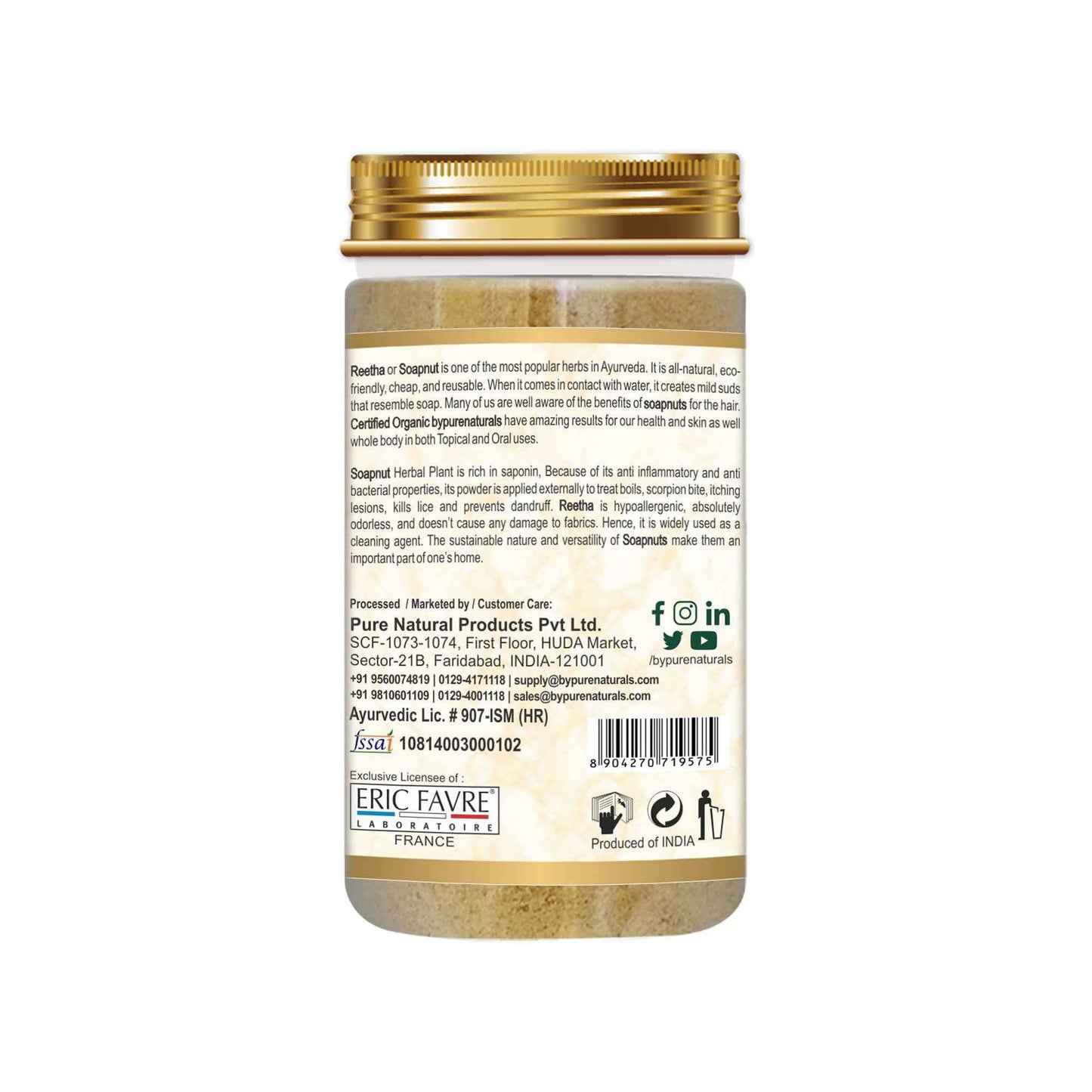 byPureNaturals Organic Reetha Powder