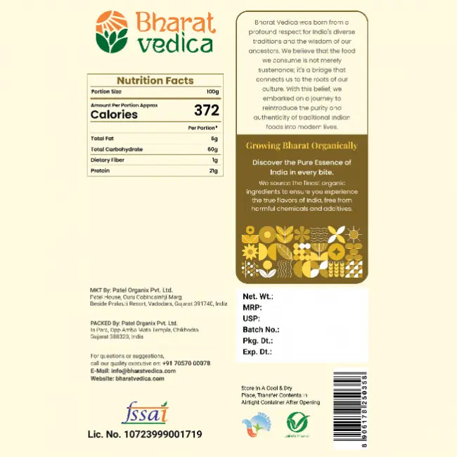Bharat Vedica Organic Chickpea Split - Organic Chana Dal