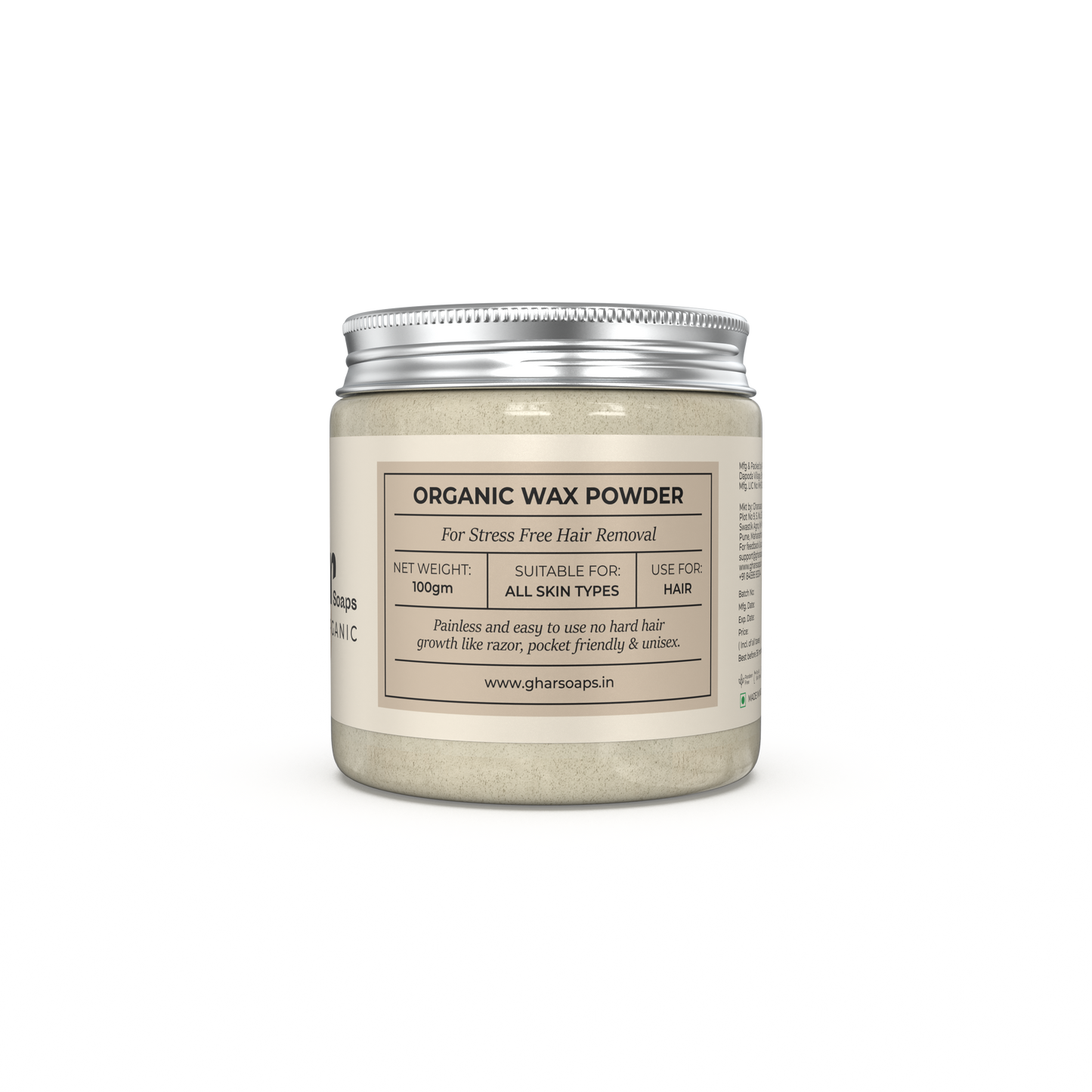 Ghar Soaps The Organic Hair Removal Wax Powder - 100 gms