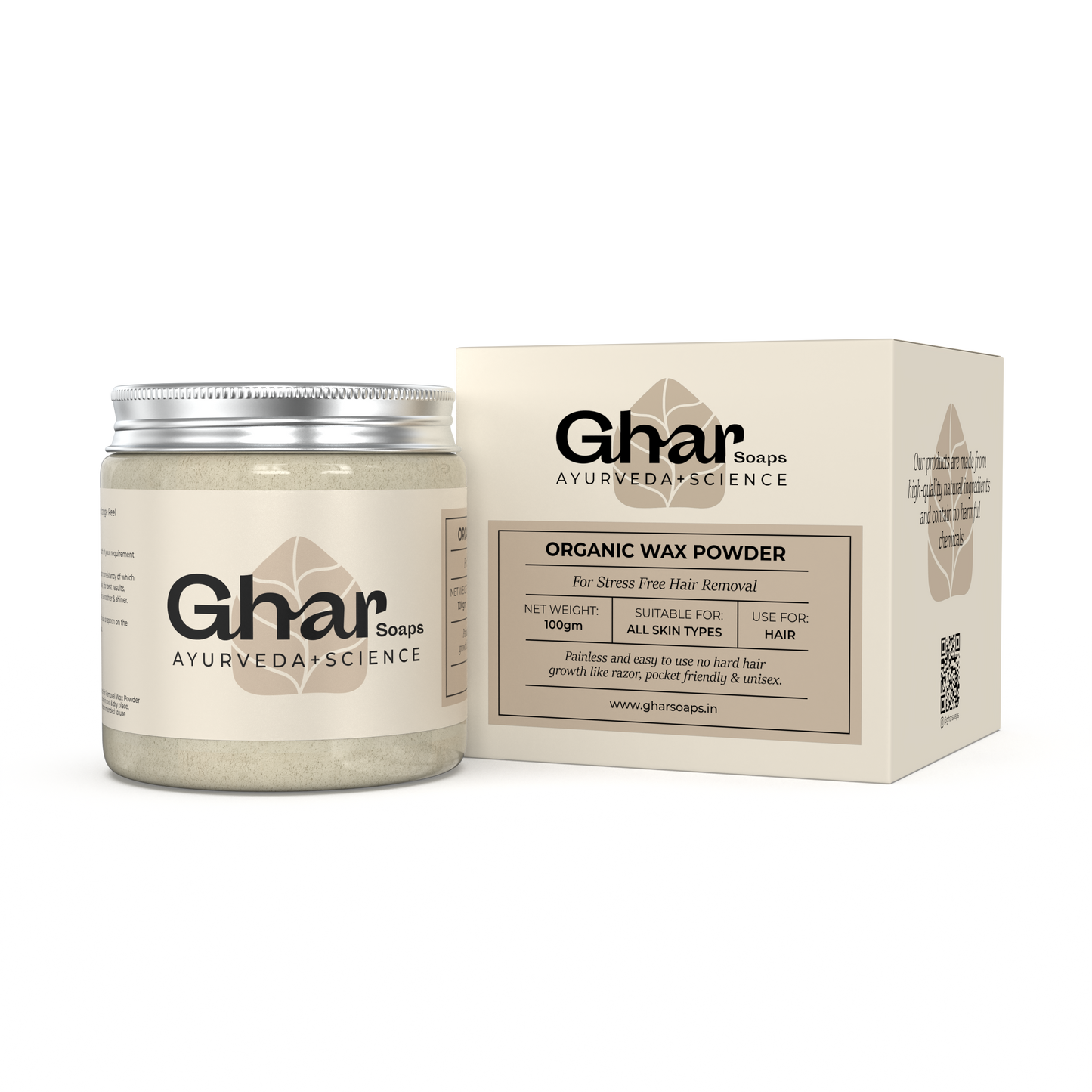 Ghar Soaps The Organic Hair Removal Wax Powder - 100 gms