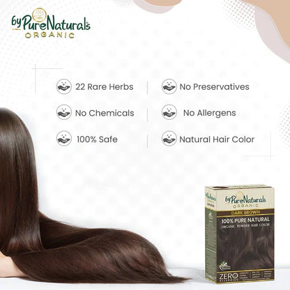byPureNaturals Organic Pure Natural Powder Hair Colour - 3N Dark Brown