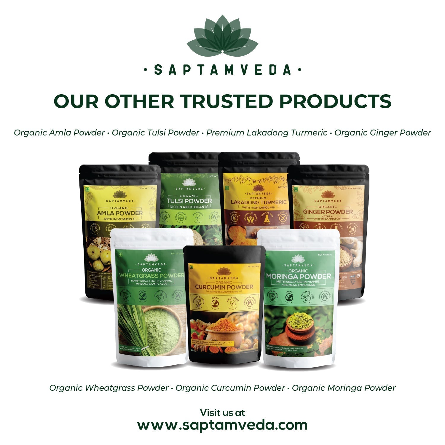 Saptamveda Buy Pure Organic Moringa Powder - 150 gms
