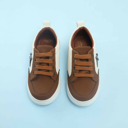 Tiny Bugs Boys Lace Up Casual Shoes - Brown