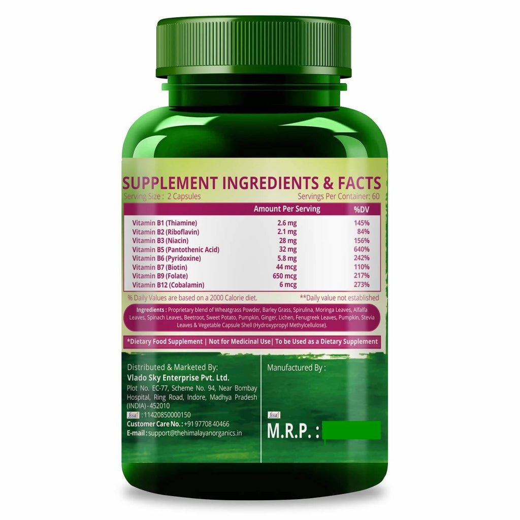 Himalayan Organics Plant Based B-Complex Capsules - 120 Tabs