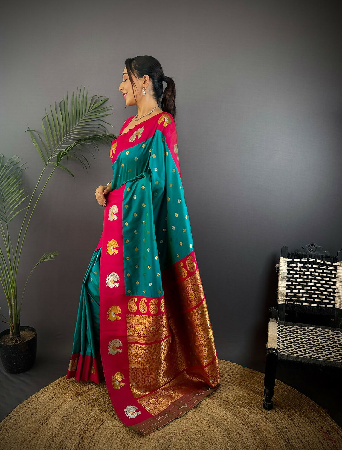 Joban Fashion Light Brown Butti Banarasi Silk Sarees