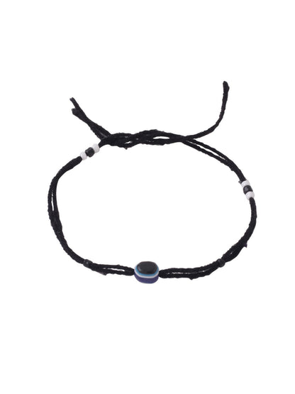 NVR Women & Men Set of 2 Black Evil Eye Rakhi With Roli Chawal
