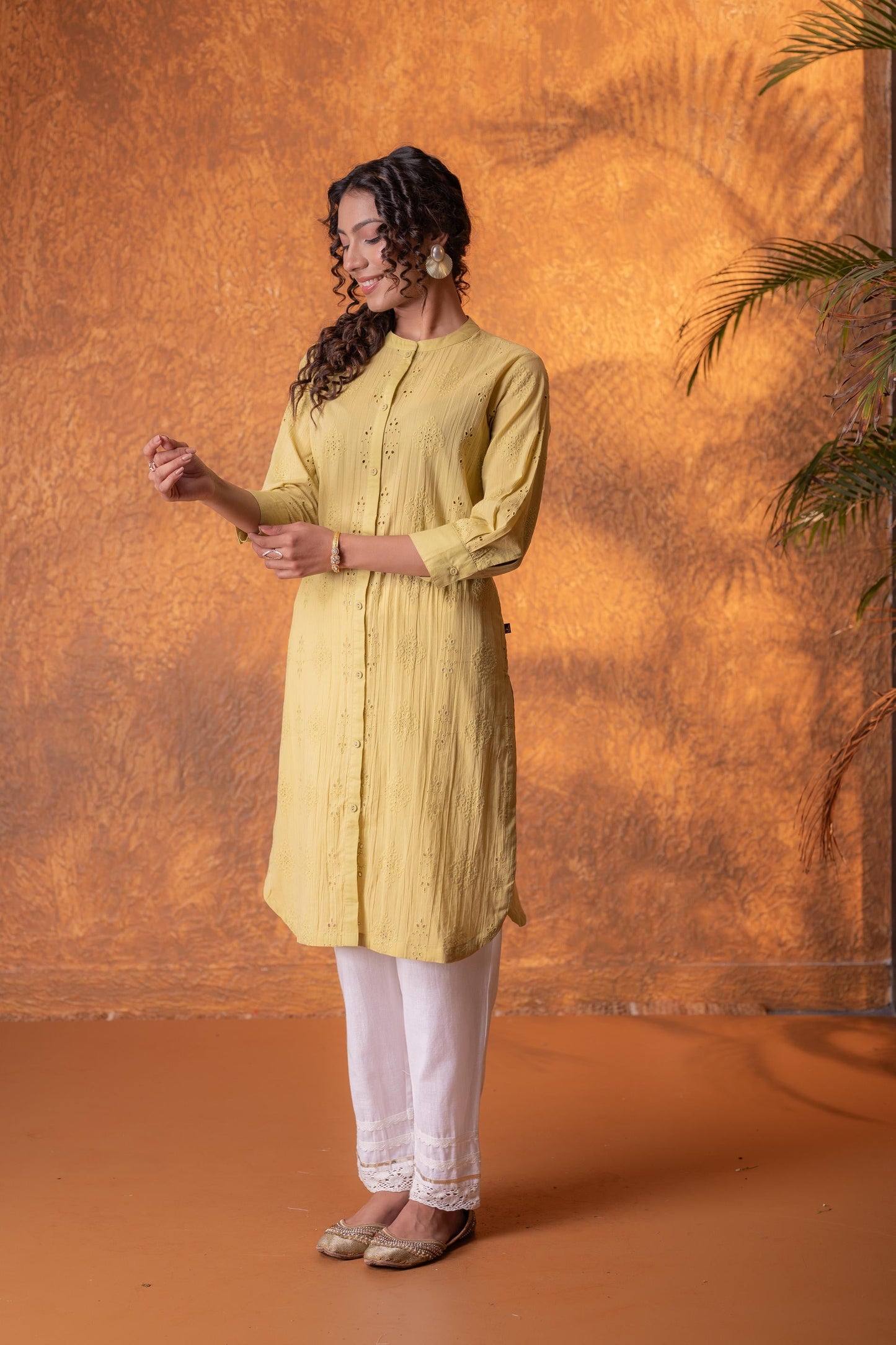 Juniper Lime Green Chikankari Kurta