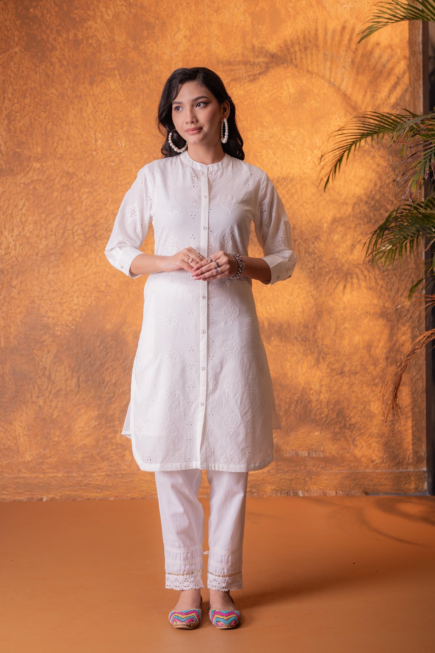Juniper Off-White Chikankari Kurta