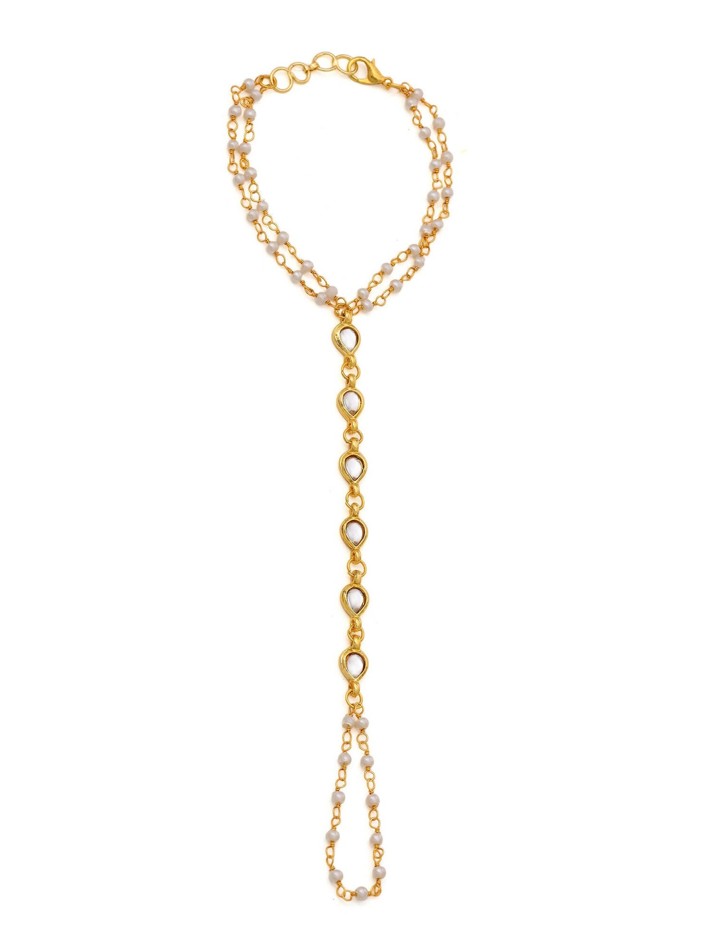 Ruby Raang Gold Kundan Haath Phool