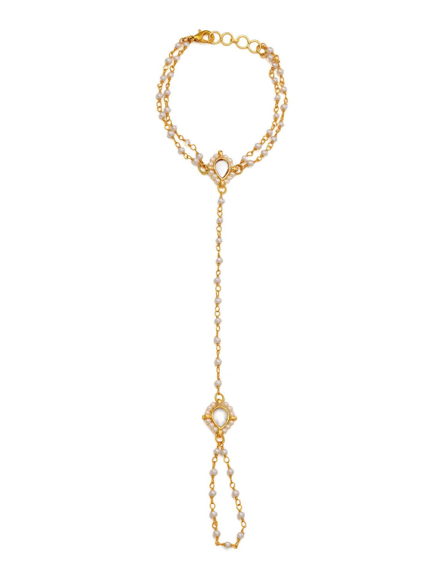 Ruby Raang Gold Kundan Haath Phool