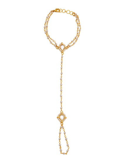 Ruby Raang Gold Kundan Haath Phool