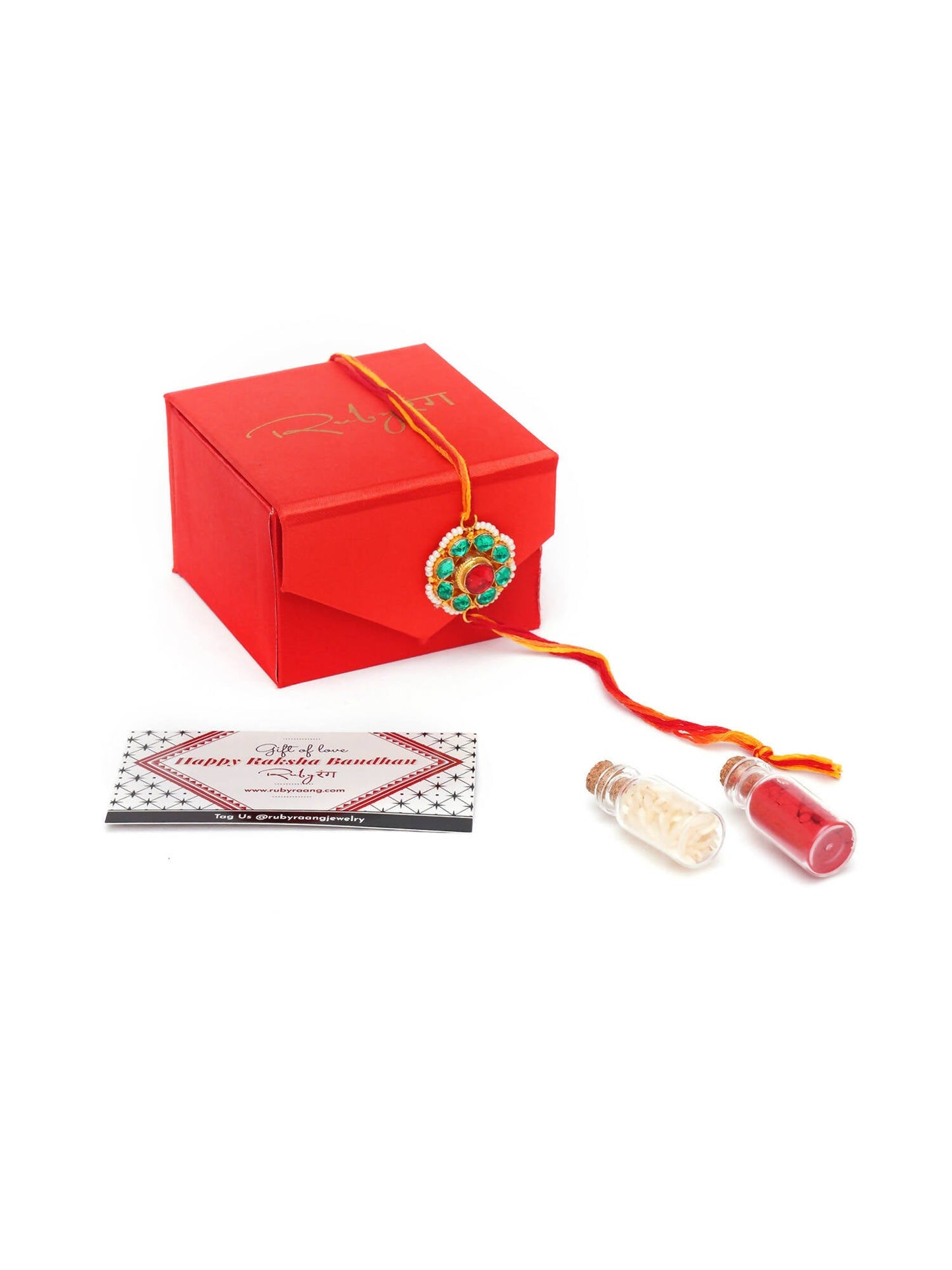 Designer kundan Rakhi - Ruby Raang