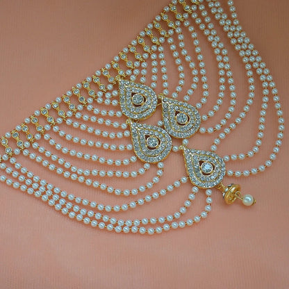 Jewel City Pearl Layered Versatile Blouse Broach