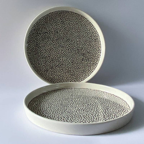 Aomori Handcrafted Ceramic Polka Dots Dinner Plate | Platter