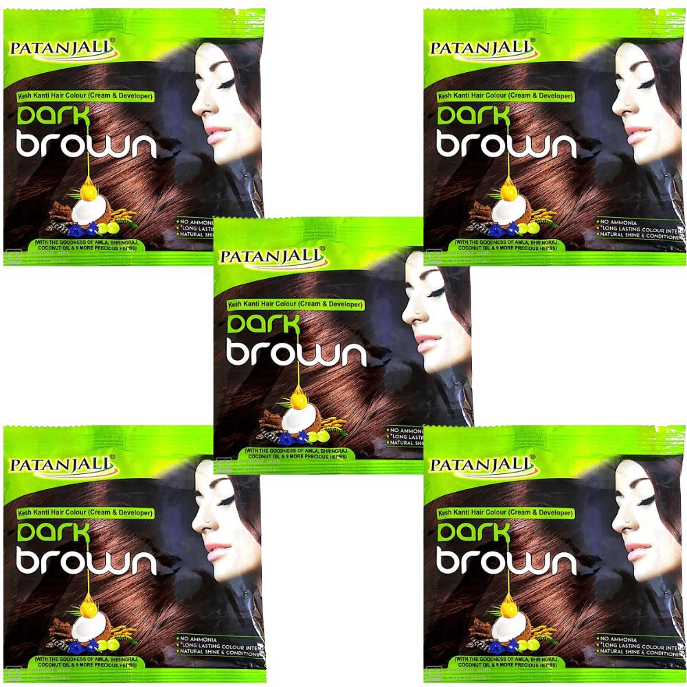 Patanjali Kesh Kanti Hair Colour (Cream & Developer) - Dark Brown