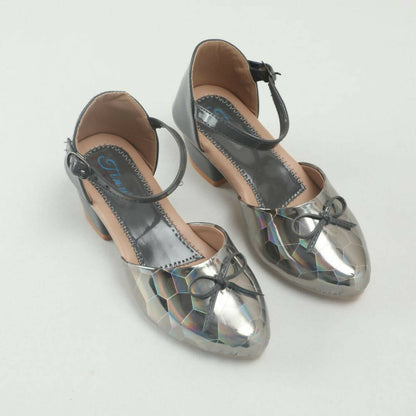 Tiny Bugs Girls Party Wear Ballerinas Heels - Dark Grey